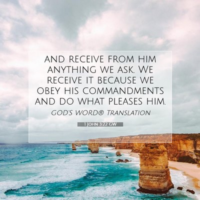 Picture 07 - 1 John 3:22 GW - and receive from him anything we ask. We receive - Bible Verse Picture