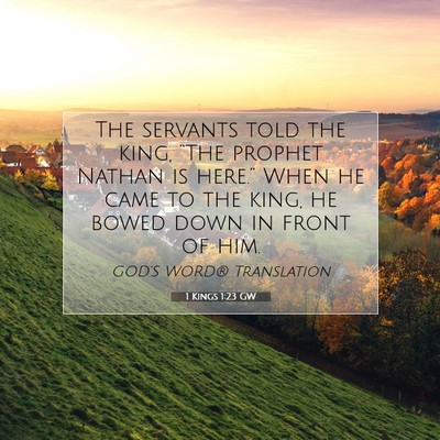 Picture 07 - 1 Kings 1:23 GW - The servants told the king, “The prophet Nathan - Bible Verse Picture