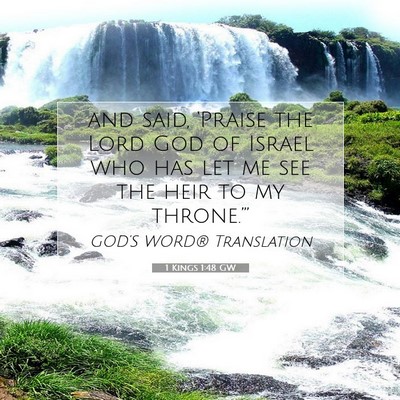 Picture 07 - 1 Kings 1:48 GW - and said, ‘Praise the Lord God of Israel who - Bible Verse Picture