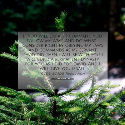 Picture 07 - 1 Kings 11:38 GW - If you will do all I command you, follow my ways, - Bible Verse Picture