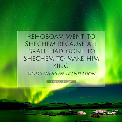 Picture 07 - 1 Kings 12:1 GW - Rehoboam went to Shechem because all Israel had - Bible Verse Picture