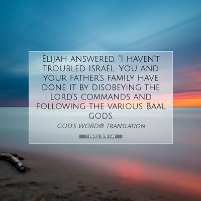 Picture 07 - 1 Kings 18:18 GW - Elijah answered, “I haven’t troubled Israel. - Bible Verse Picture