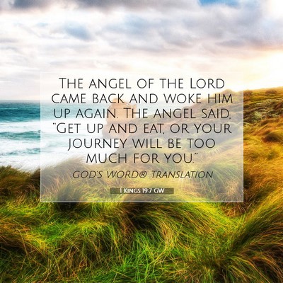 Picture 07 - 1 Kings 19:7 GW - The angel of the Lord came back and woke him up - Bible Verse Picture
