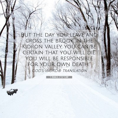 Picture 07 - 1 Kings 2:37 GW - But the day you leave and cross the brook in the - Bible Verse Picture