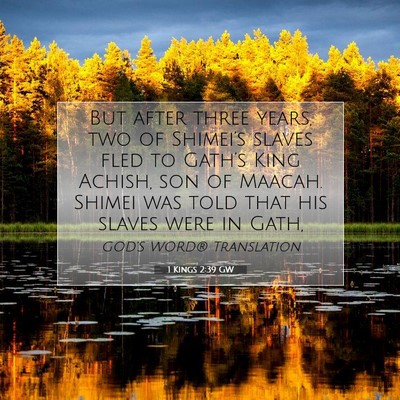 Picture 07 - 1 Kings 2:39 GW - But after three years, two of Shimei’s slaves - Bible Verse Picture