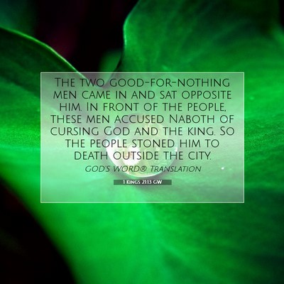 Picture 07 - 1 Kings 21:13 GW - The two good-for-nothing men came in and sat - Bible Verse Picture