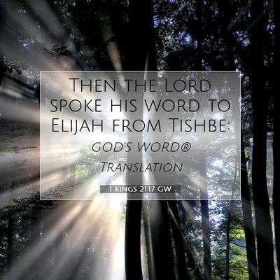 Picture 07 - 1 Kings 21:17 GW - Then the Lord spoke his word to Elijah from - Bible Verse Picture