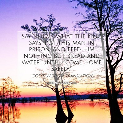 Picture 07 - 1 Kings 22:27 GW - Say, ‘This is what the king says: Put this man - Bible Verse Picture