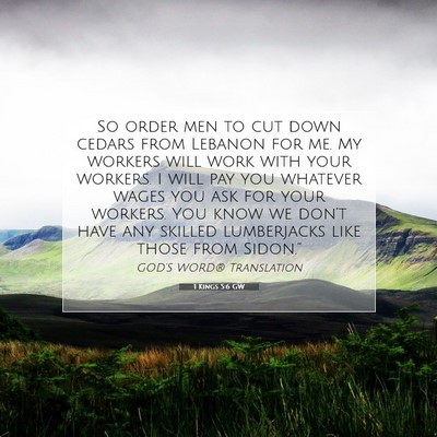 Picture 07 - 1 Kings 5:6 GW - So order men to cut down cedars from Lebanon for - Bible Verse Picture