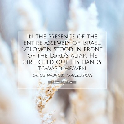 Picture 07 - 1 Kings 8:22 GW - In the presence of the entire assembly of Israel, - Bible Verse Picture