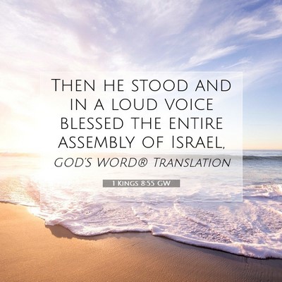 Picture 07 - 1 Kings 8:55 GW - Then he stood and in a loud voice blessed the - Bible Verse Picture