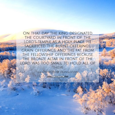 Picture 07 - 1 Kings 8:64 GW - On that day the king designated the courtyard in - Bible Verse Picture