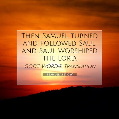 Picture 07 - 1 Samuel 15:31 GW - Then Samuel turned and followed Saul, and Saul - Bible Verse Picture