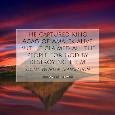 Picture 07 - 1 Samuel 15:8 GW - He captured King Agag of Amalek alive. But he - Bible Verse Picture