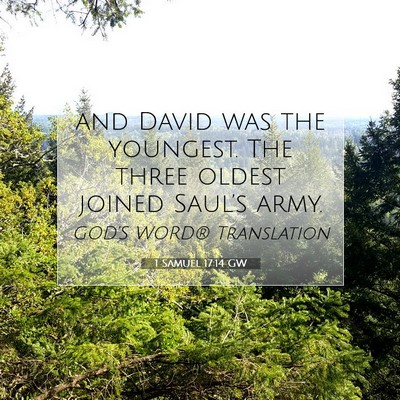 Picture 07 - 1 Samuel 17:14 GW - and David was the youngest. The three oldest - Bible Verse Picture