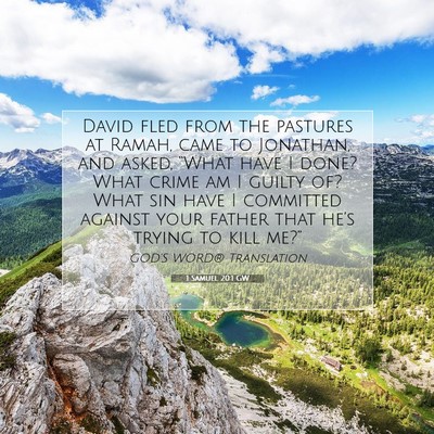 Picture 07 - 1 Samuel 20:1 GW - David fled from the pastures at Ramah, came to - Bible Verse Picture