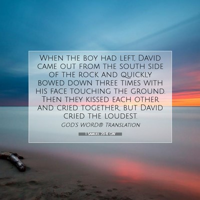 Picture 07 - 1 Samuel 20:41 GW - When the boy had left, David came out from the - Bible Verse Picture