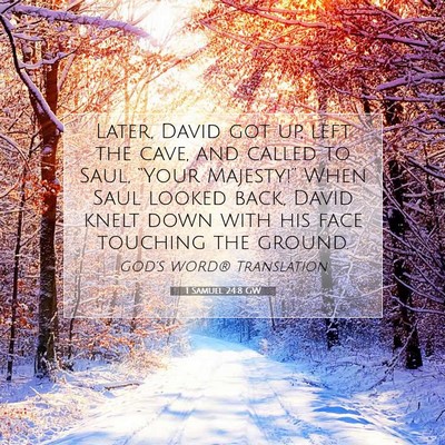 Picture 07 - 1 Samuel 24:8 GW - Later, David got up, left the cave, and called to - Bible Verse Picture