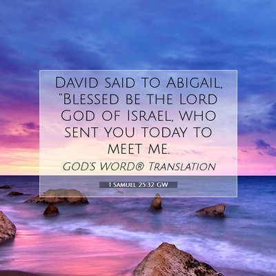 Picture 07 - 1 Samuel 25:32 GW - David said to Abigail, “Blessed be the Lord God - Bible Verse Picture