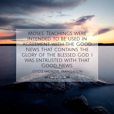 Picture 07 - 1 Timothy 1:11 GW - Moses’ Teachings were intended to be used in - Bible Verse Picture
