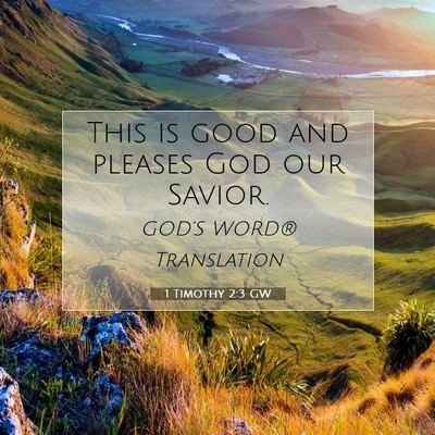 Picture 07 - 1 Timothy 2:3 GW - This is good and pleases God our - Bible Verse Picture