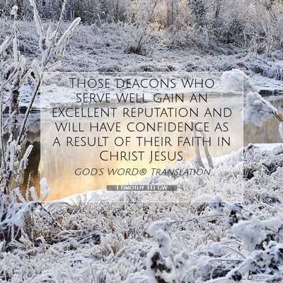Picture 07 - 1 Timothy 3:13 GW - Those deacons who serve well gain an excellent - Bible Verse Picture