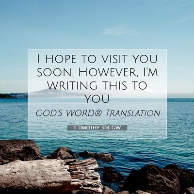 Picture 07 - 1 Timothy 3:14 GW - I hope to visit you soon. However, I’m writing - Bible Verse Picture
