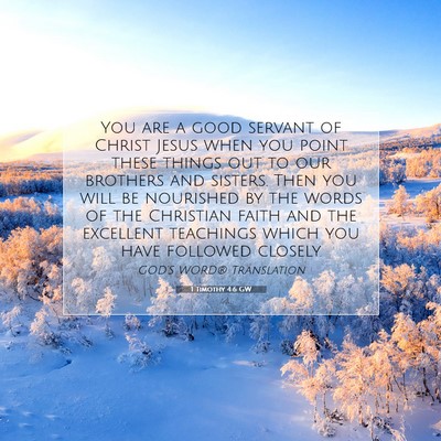 Picture 07 - 1 Timothy 4:6 GW - You are a good servant of Christ Jesus when you - Bible Verse Picture