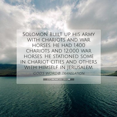 Picture 07 - 2 Chronicles 1:14 GW - Solomon built up his army with chariots and war - Bible Verse Picture