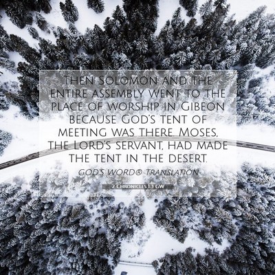 Picture 07 - 2 Chronicles 1:3 GW - Then Solomon and the entire assembly went to the - Bible Verse Picture