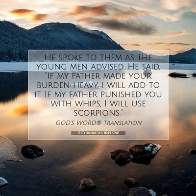 Picture 07 - 2 Chronicles 10:14 GW - He spoke to them as the young men advised. He - Bible Verse Picture