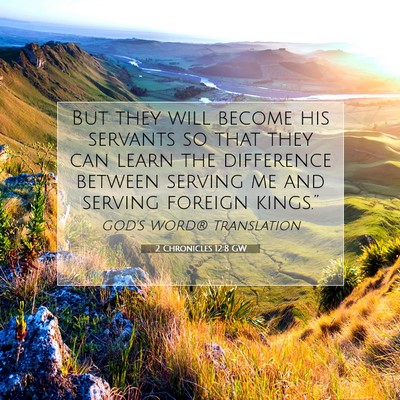 Picture 07 - 2 Chronicles 12:8 GW - But they will become his servants so that they - Bible Verse Picture