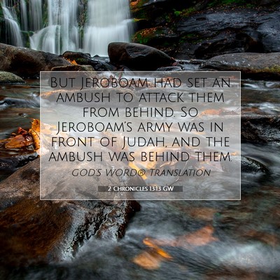 Picture 07 - 2 Chronicles 13:13 GW - But Jeroboam had set an ambush to attack them - Bible Verse Picture