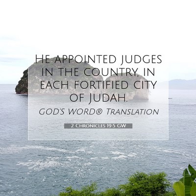 Picture 07 - 2 Chronicles 19:5 GW - He appointed judges in the country, in each - Bible Verse Picture