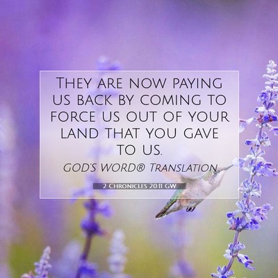 Picture 07 - 2 Chronicles 20:11 GW - They are now paying us back by coming to force us - Bible Verse Picture