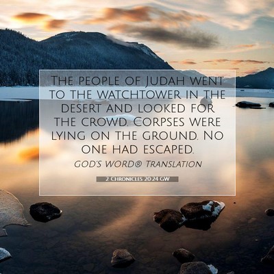 Picture 07 - 2 Chronicles 20:24 GW - The people of Judah went to the watchtower in the - Bible Verse Picture