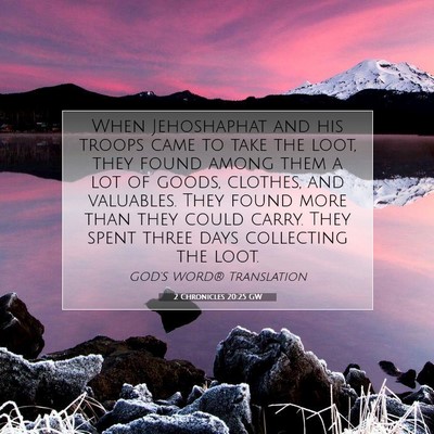 Picture 07 - 2 Chronicles 20:25 GW - When Jehoshaphat and his troops came to take the - Bible Verse Picture