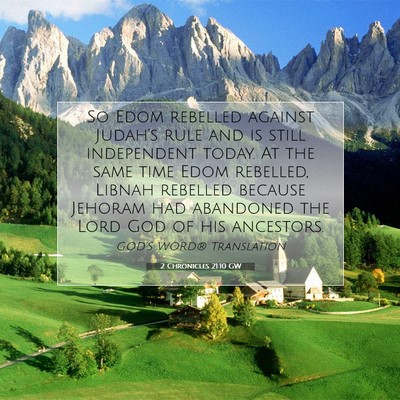 Picture 07 - 2 Chronicles 21:10 GW - So Edom rebelled against Judah’s rule and is - Bible Verse Picture