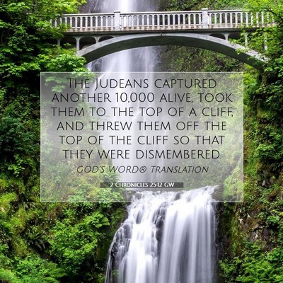 Picture 07 - 2 Chronicles 25:12 GW - The Judeans captured another 10,000 alive, took - Bible Verse Picture