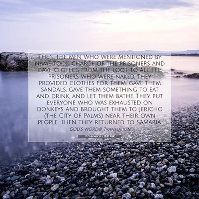 Picture 07 - 2 Chronicles 28:15 GW - Then the men who were mentioned by name took - Bible Verse Picture