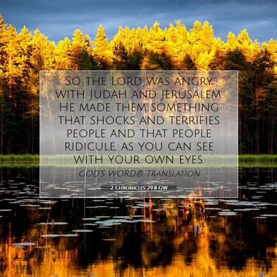 Picture 07 - 2 Chronicles 29:8 GW - So the Lord was angry with Judah and Jerusalem. - Bible Verse Picture