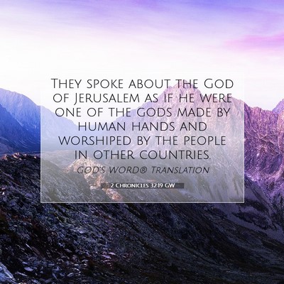 Picture 07 - 2 Chronicles 32:19 GW - They spoke about the God of Jerusalem as if he - Bible Verse Picture