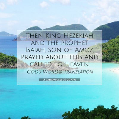 Picture 07 - 2 Chronicles 32:20 GW - Then King Hezekiah and the prophet Isaiah, son of - Bible Verse Picture