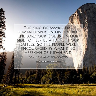 Picture 07 - 2 Chronicles 32:8 GW - The king of Assyria has human power on his side, - Bible Verse Picture