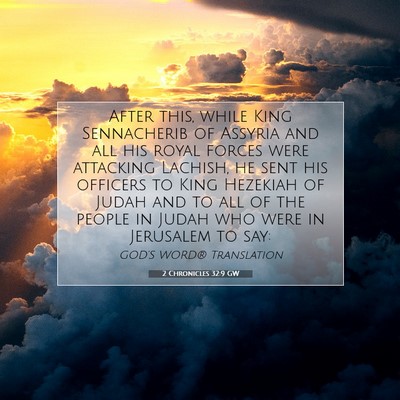 Picture 07 - 2 Chronicles 32:9 GW - After this, while King Sennacherib of Assyria and - Bible Verse Picture