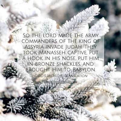 Picture 07 - 2 Chronicles 33:11 GW - So the Lord made the army commanders of the king - Bible Verse Picture