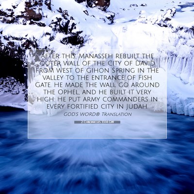 Picture 07 - 2 Chronicles 33:14 GW - After this, Manasseh rebuilt the outer wall of - Bible Verse Picture
