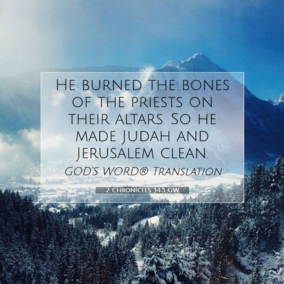 Picture 07 - 2 Chronicles 34:5 GW - He burned the bones of the priests on their - Bible Verse Picture
