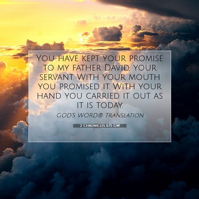 Picture 07 - 2 Chronicles 6:15 GW - You have kept your promise to my father David, - Bible Verse Picture
