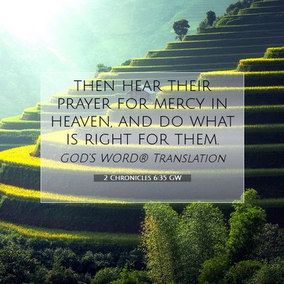 Picture 07 - 2 Chronicles 6:35 GW - then hear their prayer for mercy in heaven, and - Bible Verse Picture